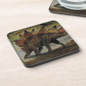  dinosaurussen, Stegosaurus, staart met pieken Bier Onderzetter (Linkerzijde)