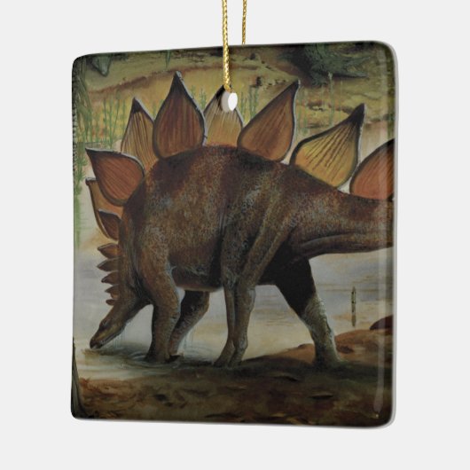 dinosaurussen, Stegosaurus, staart met pieken Keramisch Ornament (Links)