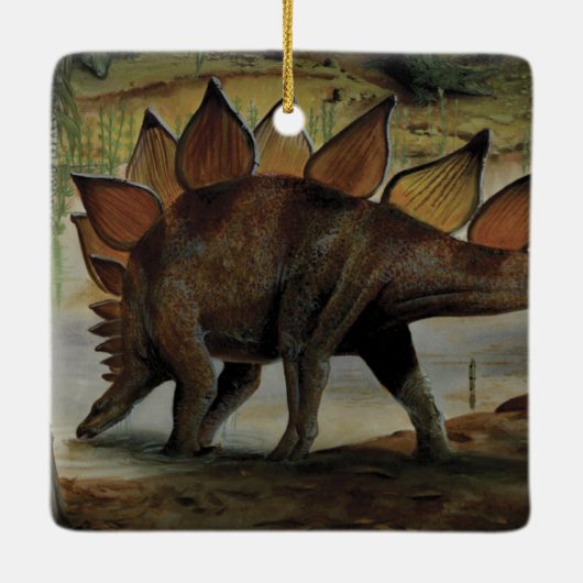  dinosaurussen, Stegosaurus, staart met pieken Keramisch Ornament (Achterkant)