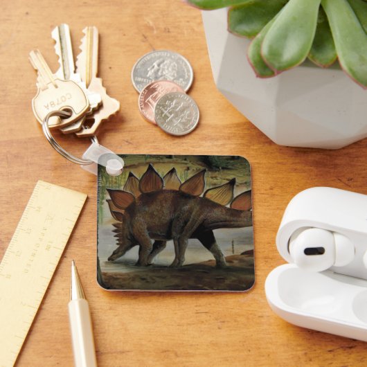 dinosaurussen, Stegosaurus, staart met pieken Sleutelhanger (Bureau)