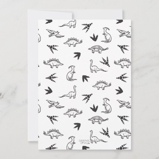 Dinosaurussen Stomp Chomp Roar Birthday Party, elk Kaart (Achterkant)