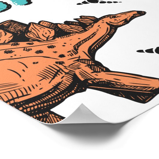 Dinosaurussen Stomp Chomp Roar Birthday Party, elk Poster (Hoek)