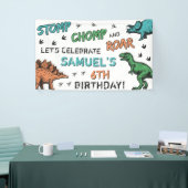 Dinosaurussen Stomp Chomp Roar Birthday Party, elk Spandoek (Beurs)