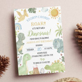 Dinosaurussen Stomp Chomp Uitnodiging voor verjaar