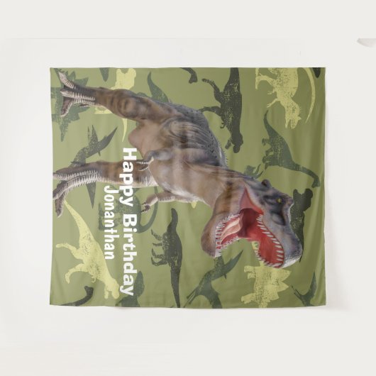 Dinosaurussen T Rex patroon Jurassic achtergrond Wandkleed (Voorkant (horizontaal))