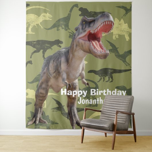 Dinosaurussen T Rex patroon Jurassic achtergrond Wandkleed (In situ)