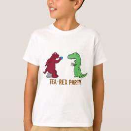 Dinosaurussen T-Rex Tea Party Grappig ontwerp Dino T-shirt