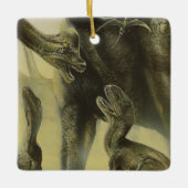  dinosaurussen, Torvosaurus en Brachiosaurus Keramisch Ornament (Voorkant)