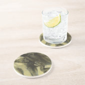  dinosaurussen, Torvosaurus en Brachiosaurus Zandsteen Onderzetter (Zijkant)