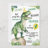 Dinosaurussen Uitnodiging voor verjaardagsfeestje (Voorkant)