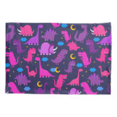 Dinosaurussen van nachtroze Paarse meisjes geperso Kussensloop (Achterkant)