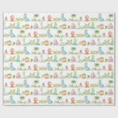 Dinosaurussen Verjaardag Party Baby shower Waterve Cadeaupapier (Vlak)