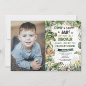 Dinosaurussen Verjaardagsfeest Stomp Chomp Roar Fo Kaart (Voorkant)