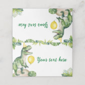 Dinosaurussen Verjaardagsfeestplaatskaart Plaatskaartje (Buitenkant ongevouwen)