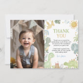 Dinosaurussen Verjaardagsfoto Dank je kaart (Voorkant)