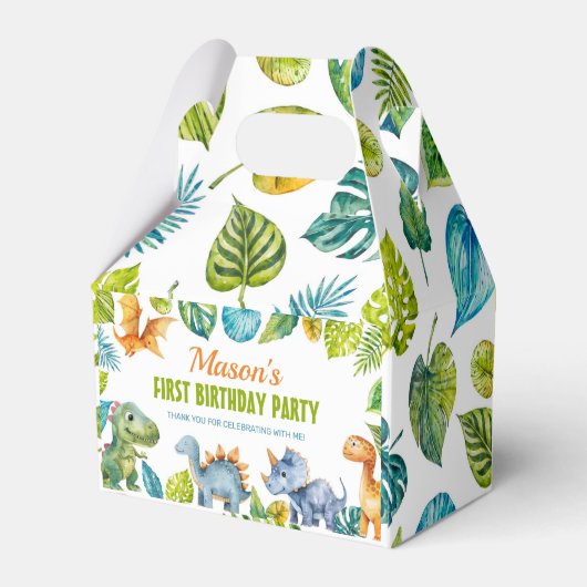 Dinosaurussen Verjaardagsgunstbox Bedankdoosjes (Achterkant)