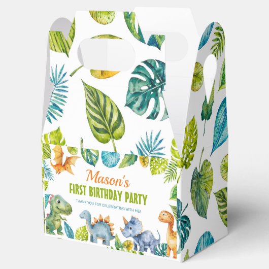 Dinosaurussen Verjaardagsgunstbox Bedankdoosjes (Geopend)