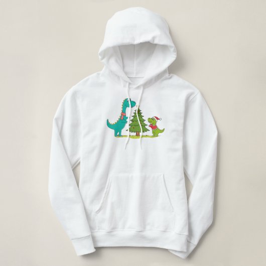 Dinosaurussen vieren kerst hoodie (Design voorkant)