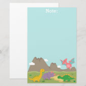 Dinosaurussen voor kinderen die kleurrijk zijn briefpapier (Voorkant / Achterkant)