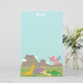 Dinosaurussen voor kinderen die kleurrijk zijn briefpapier (Staand voorkant)