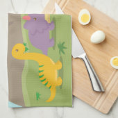 Dinosaurussen voor kinderen die kleurrijk zijn theedoek (Quarter Fold)