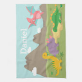 Dinosaurussen voor kinderen die kleurrijk zijn theedoek (Verticaal)