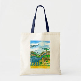 Dinosaurussen Waterverf Illustratie Tote Bag