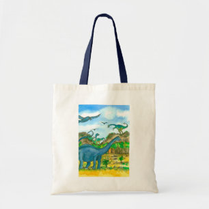 Dinosaurussen Waterverf Illustratie Tote Bag