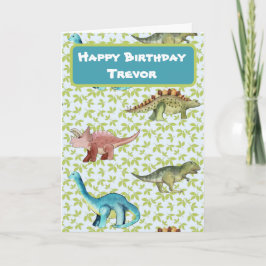 Dinosaurussen wensen een Kind een fijne Kaart