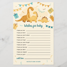 Dinosaurussen Wensen voor Baby shower Game