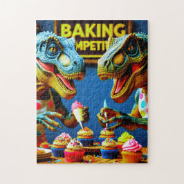 Dinosaurussen werken samen om cupcakes te bakken! legpuzzel