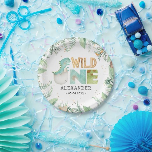 Dinosaurussen Wild One 1st Birthday Paper Bord (Feest)