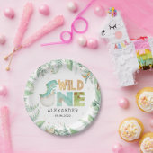 Dinosaurussen Wild One 1st Birthday Paper Bord (Feest)