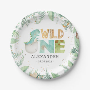 Dinosaurussen Wild One 1st Birthday Paper Bord