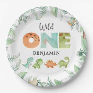 Dinosaurussen Wild One Birthday Paper Bord