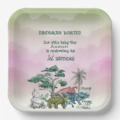 Dinosaurussen wilden baby's eerste verjaardag papieren bordje (Voorkant)