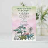 Dinosaurussen wilden baby's eerste verjaardagsuitn kaart (Staand voorkant)