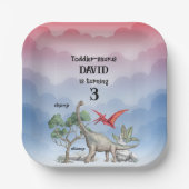 Dinosaurussen wilden peuter verjaardag papieren bordje (Voorkant)
