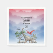 Dinosaurussen wilden peuter verjaardag servet (Voorkant)