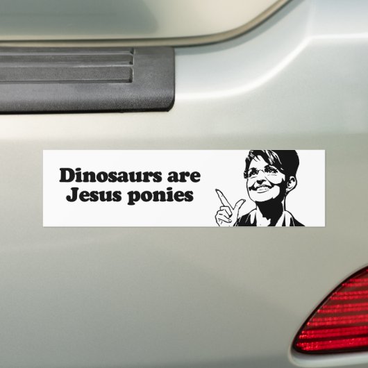 Dinosaurussen zijn Jezus pony's Bumpersticker (Op auto)