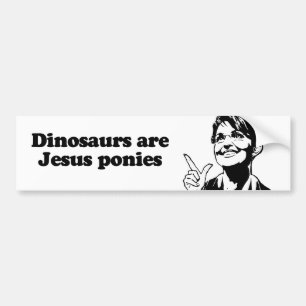 Dinosaurussen zijn Jezus pony's Bumpersticker