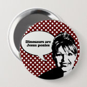 Dinosaurussen zijn Jezus pony's Ronde Button 4,0 Cm (Voorkant /achterkant)