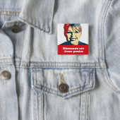 Dinosaurussen zijn Jezus pony's Vierkante Button 5,1 Cm (In situ)