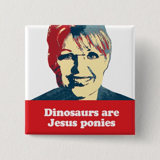 Dinosaurussen zijn Jezus pony's Vierkante Button 5,1 Cm (Voorkant)
