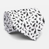 Dinosaurussen - zwart op wit stropdas (Opgerold)