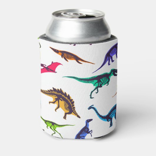 Dinosaurussilhouetten:  schetspatroon. blikjeskoeler (Blikje Achterkant)