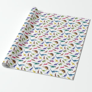 Dinosaurussilhouetten:  schetspatroon. cadeaupapier