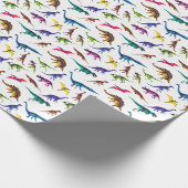 Dinosaurussilhouetten: schetspatroon. cadeaupapier (Hoek)