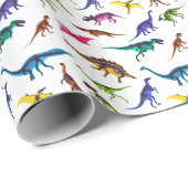 Dinosaurussilhouetten: schetspatroon. cadeaupapier (Rol Hoek)