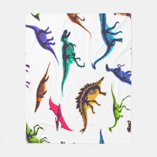 Dinosaurussilhouetten: schetspatroon. fleece deken